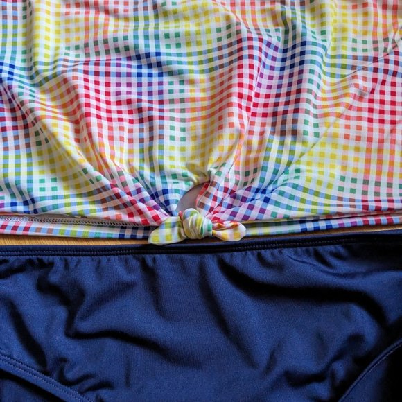 Land's End Swimsuit - Rainbow & Blue - Girl's Size 14/16 - Picture 3 of 3